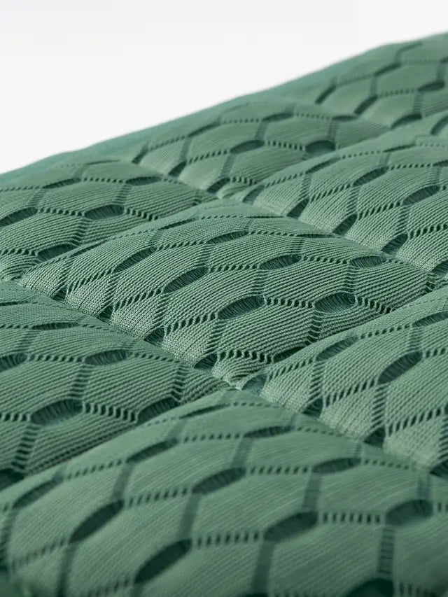 LeMieux Carbon Mesh Dressage Saddle Pad - Sage Green. Breathable technical mesh, Bamboo lining, optimum temperature control, Equiflair