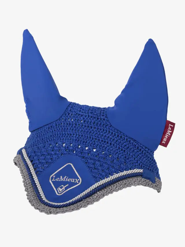LeMieux Classic Fly Hood Benneton Blue | Horse Fly Mask Equestrian Crochet Veil | Equiflair