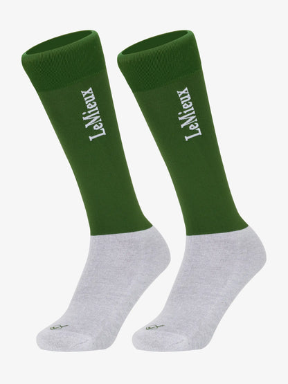 LeMieux Competition Socks - Hunter Green Riding Socks Twin Pack. Ultra Close Contact, Equestrian Apparel
