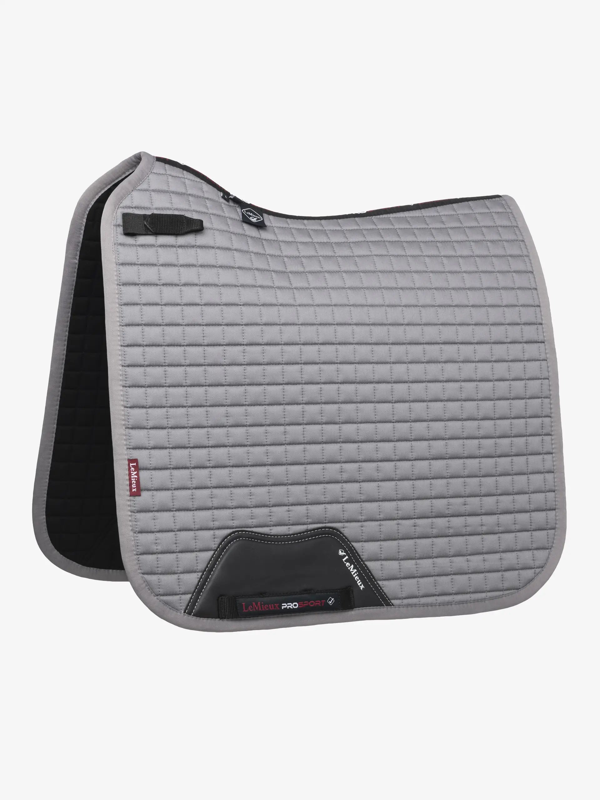LeMieux Cotton Dressage Saddle Pad - Grey, Quilted Horse Riding Tack, Equestrian Equipment
