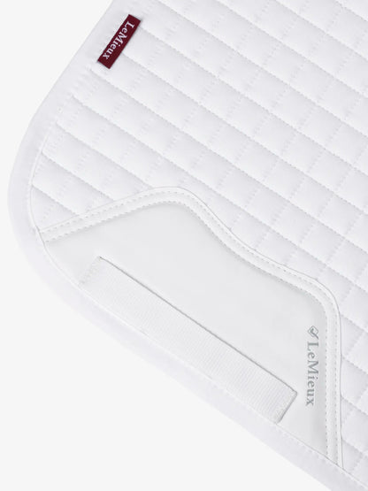 LeMieux Cotton Dressage Square White Saddle Pad | Premium Horse Riding Equipment