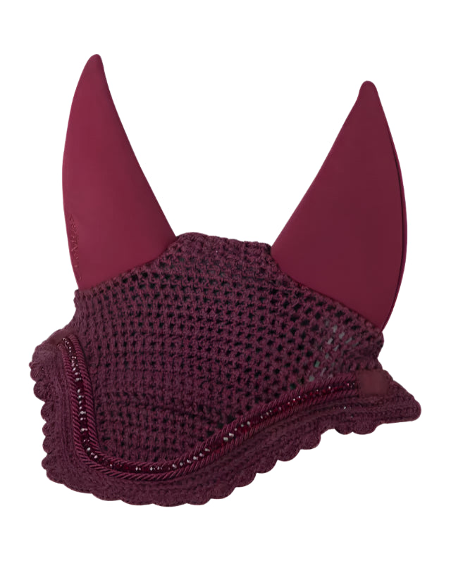 Lemieux Diamante Burgundy Acoustic Fly Hood for Horses - Noise Reduction Ear Net