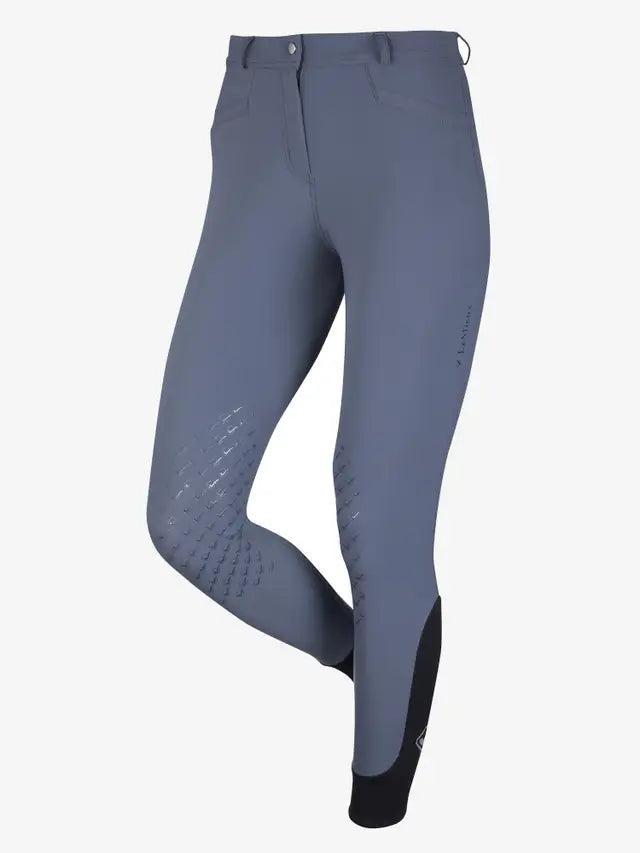 LeMieux Dynamique Ice Grey Knee Grip Breeches for Women - Comfortable Equestrian Riding Apparel with Stretch Fabric