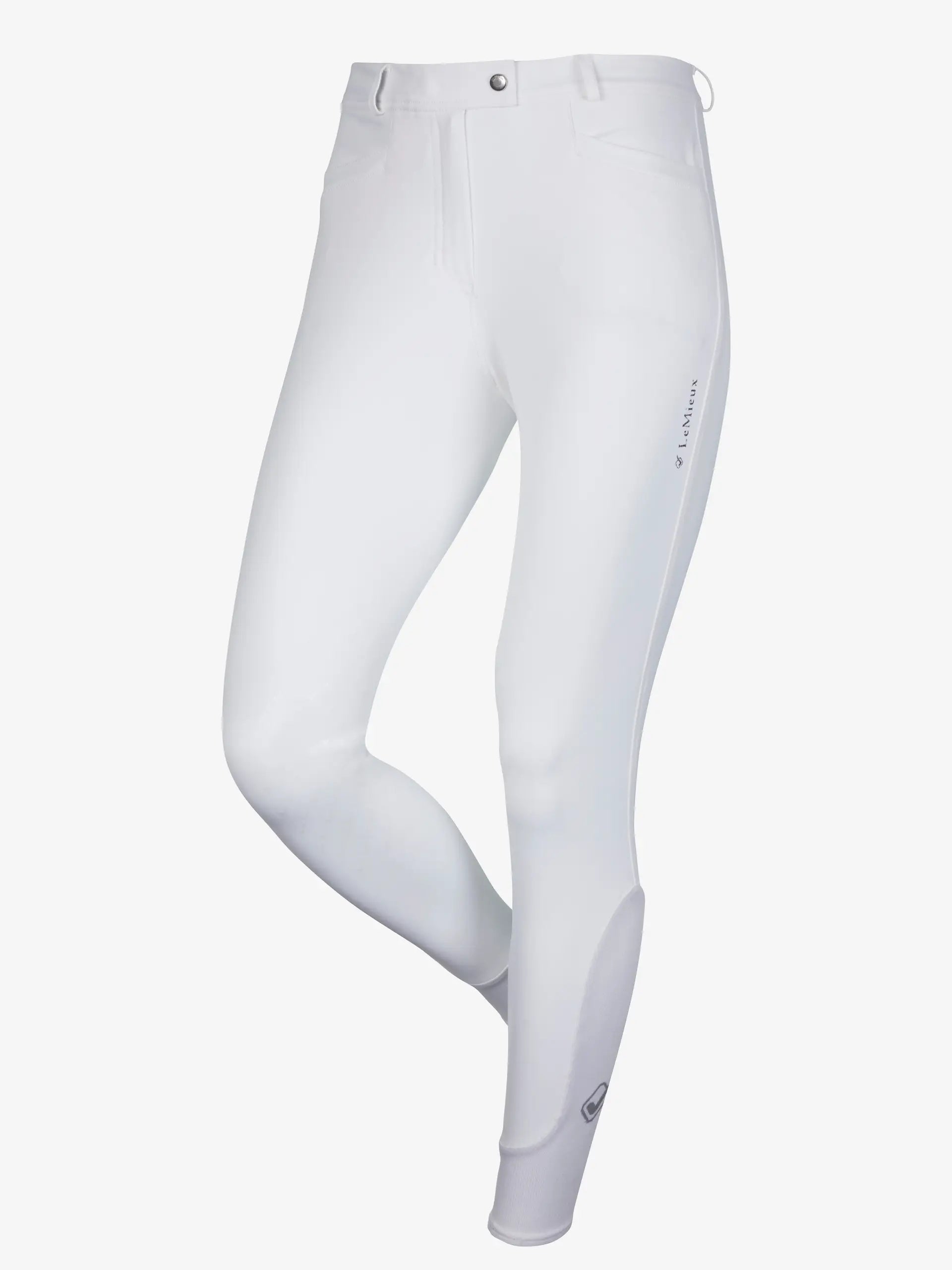 LeMieux Dynamique White Equestrian Breeches with Knee Grip - Riding Pants