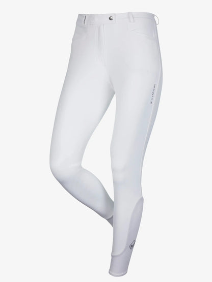 LeMieux Dynamique White Equestrian Breeches with Knee Grip - Riding Pants