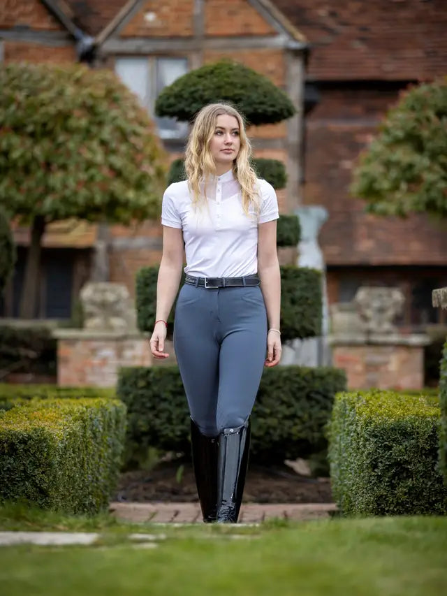 LeMieux Dynamique Ice Grey Knee Grip Breeches: Stylish Riding Apparel