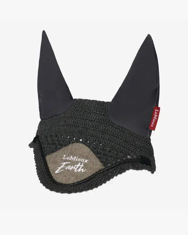 LEMIEUX Earth Fly Hood Moss - Sustainable Horse Equestrian Gear. Crochet Ear Net for Sensitive Horses. Recycled materials, Eco-Friendly!