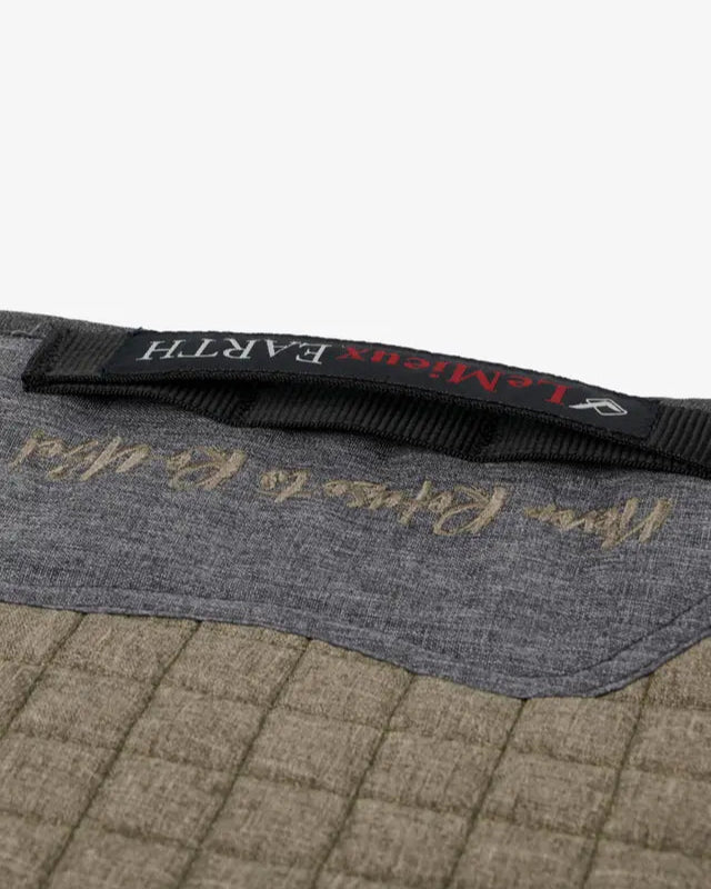 LEMIEUX EARTH GP SQUARE MOSS saddle pad. Eco-friendly equestrian equipment.