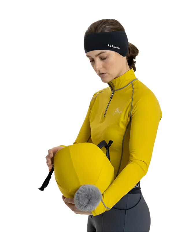 LeMieux Ear Warmer Headband - Black Riding Headband for Women. Equestrian Ear Protection and Comfort.