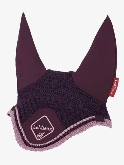 LeMieux Classic Fly Hood - Fig color horse ear net for fly protection. Equestrian accessory.