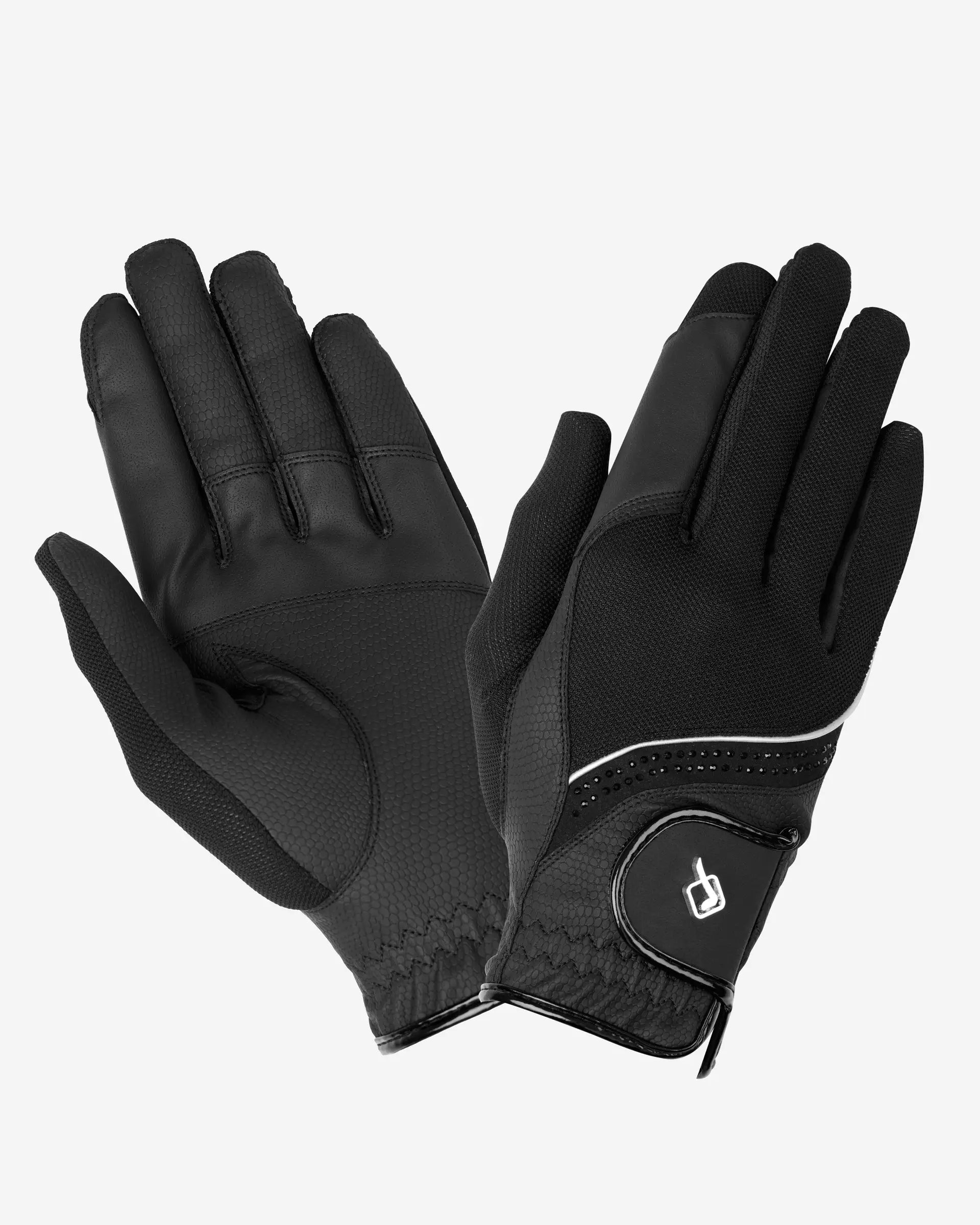 Lemieux Crystal Gloves Black, Equiflair Saddlery - Performance golf gloves with crystal detail, touchscreen compatible