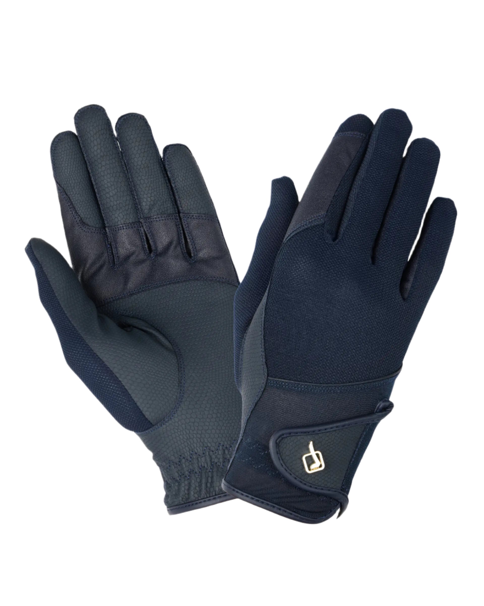 Navy Riding Gloves: Mesh, Breathable, Grippy | Summer Horse Riding Gloves