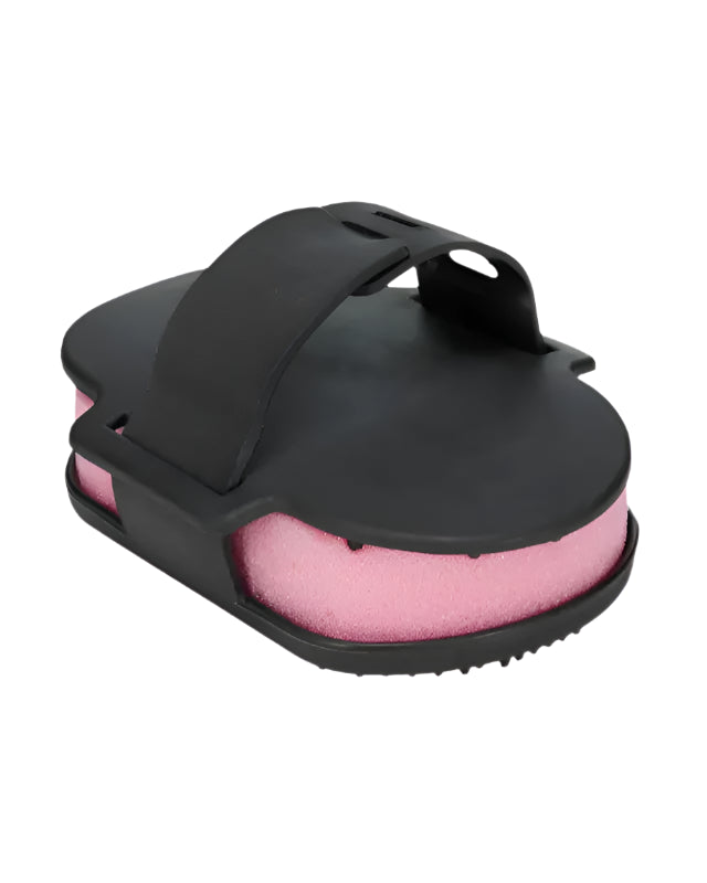 LeMieux Hippo Scrubber - Black Horse Grooming Brush with Sponge & Rubber Bristles