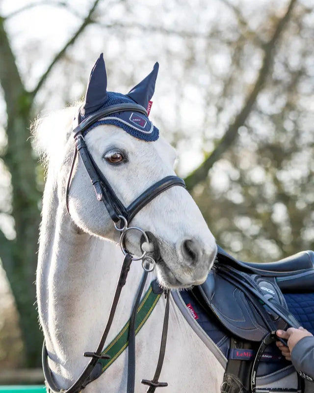 LeMieux Junior Pro Fly Hood Navy for Horses - Stylish & Comfortable Ear Bonnet