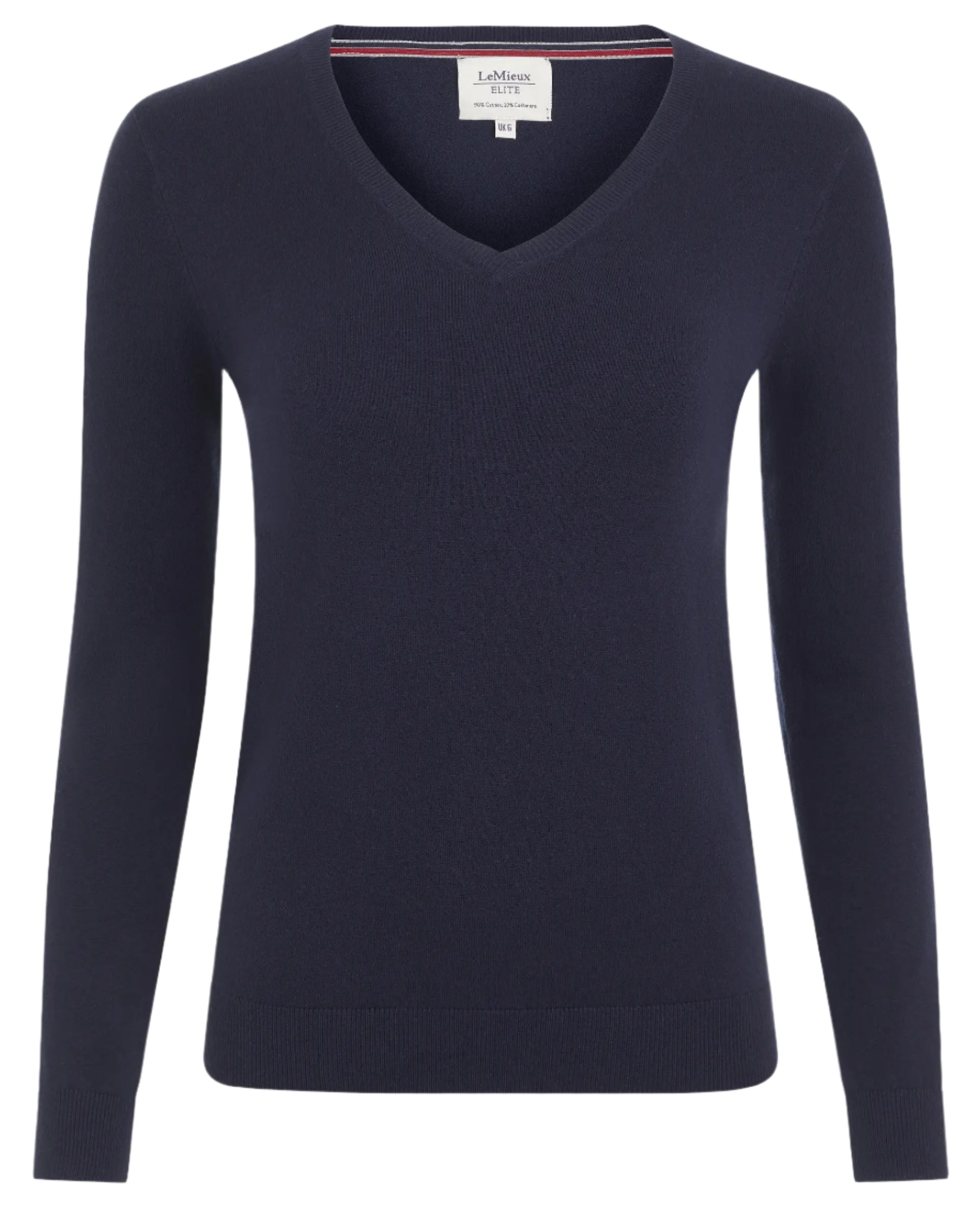 LeMieux Ladies Elite V-Neck Jumper - Navy Knit Sweater