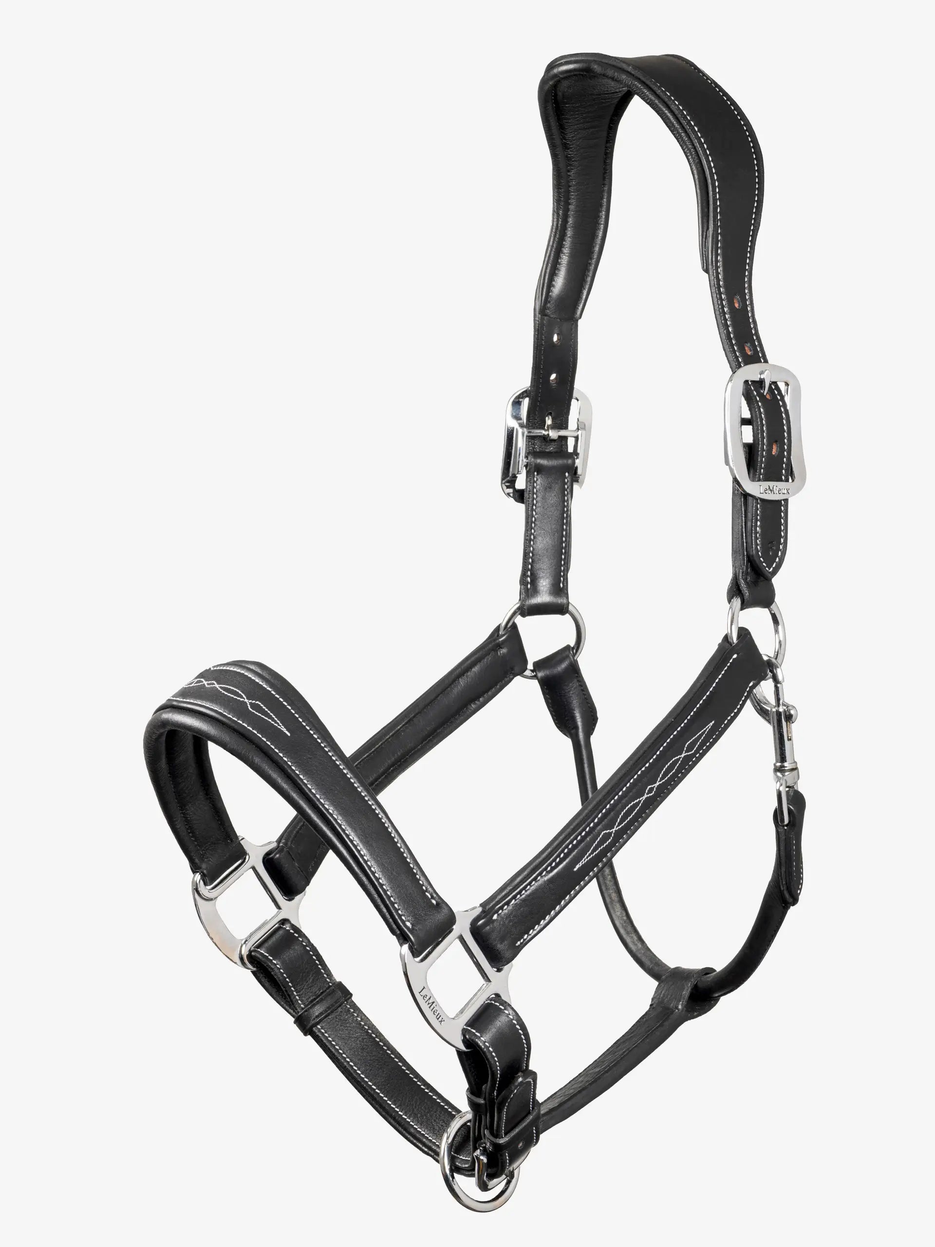 LeMieux LeMieux Stitched Leather Headcollar Black