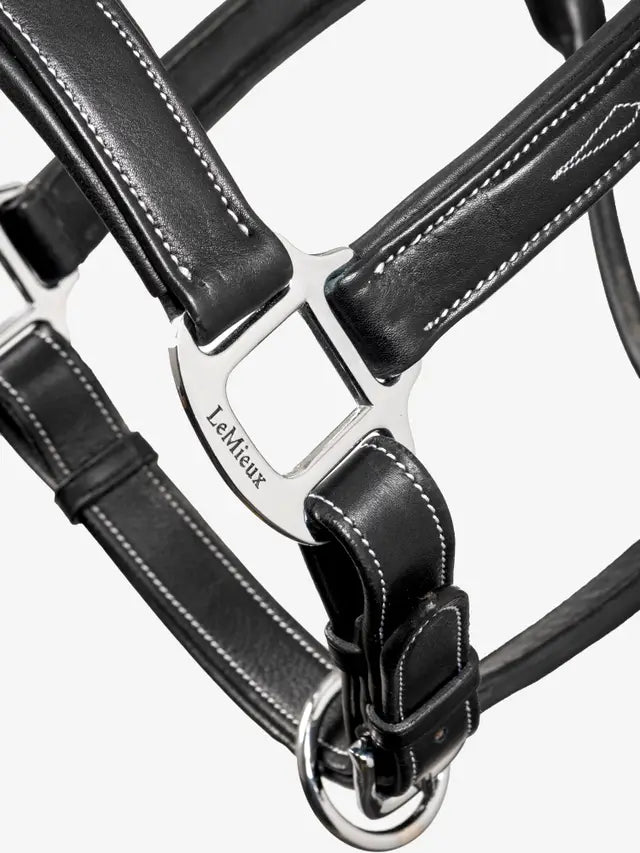 LeMieux LeMieux Stitched Leather Headcollar Black