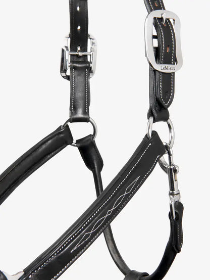 LeMieux LeMieux Stitched Leather Headcollar Black
