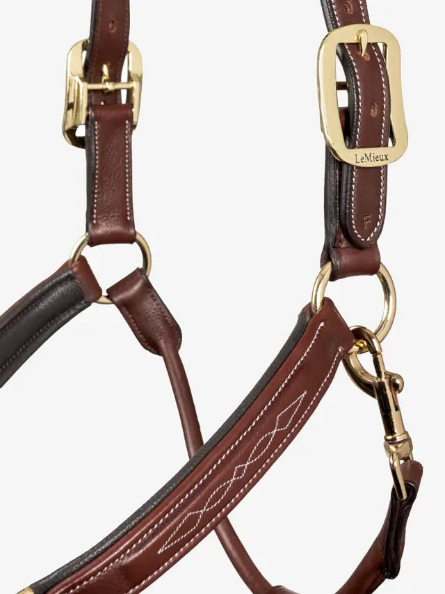 LeMieux LeMieux Stitched Leather Headcollar Brown