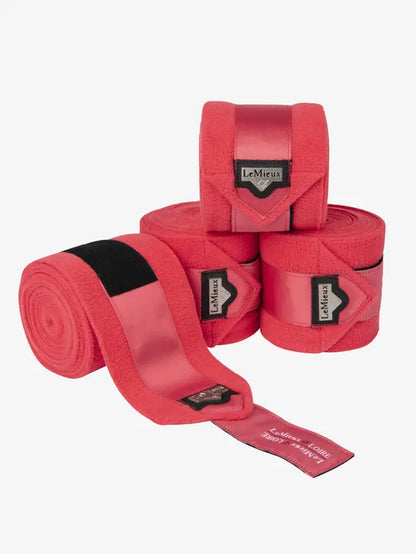LEMIEUX Loire Polo Bandages Papaya from Equiflair: Fleece exercise wraps for horse leg protection.