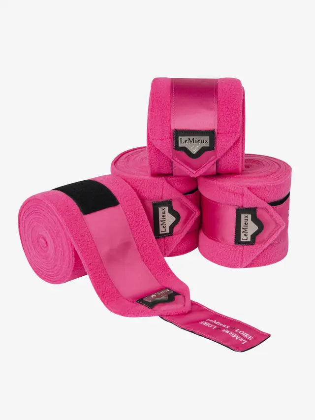LeMieux Loire Polo Bandages Watermelon Set of Four. Premium Fleece Horse Leg Wraps for Equestrian Use, Available at Equiflair.