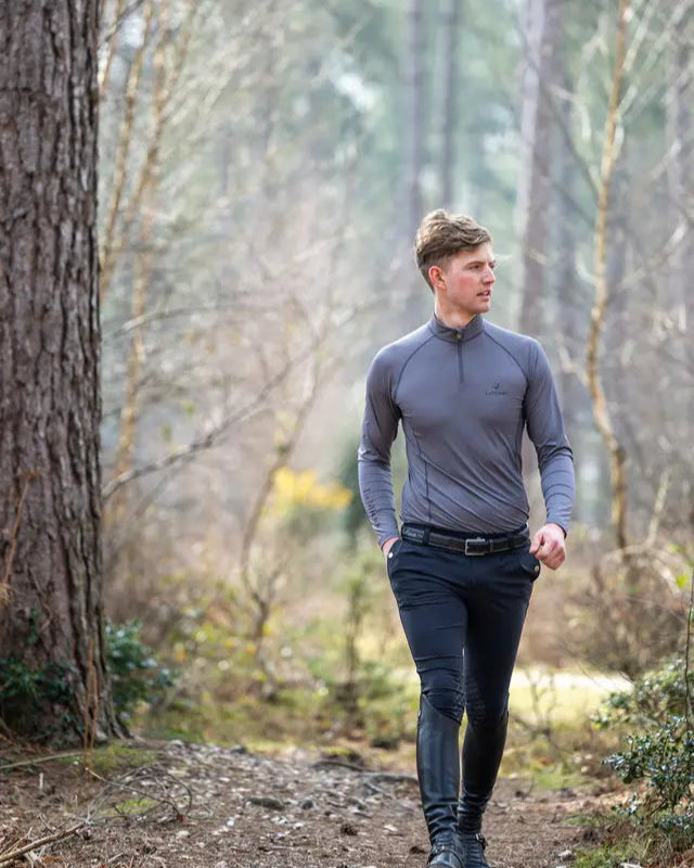 LEMIEUX Mens Base Layer Slate Grey: Equestrian Riding Apparel, Performance Gear