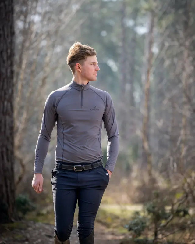 LeMieux Men's Slate Grey Base Layer: Comfortable & Stylish Riding Apparel