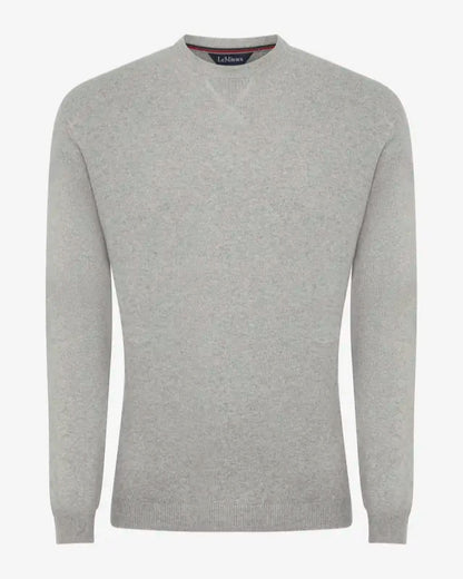 LeMieux Men's Crew Neck Jumper - Grey. Soft knit jumper for on and off the yard. Classic style.