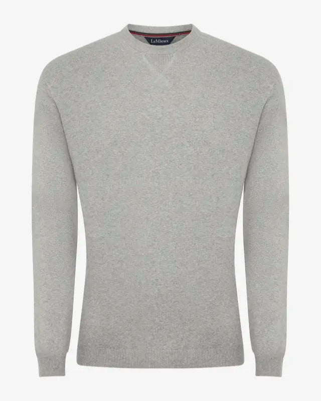 LeMieux Men's Crew Neck Jumper - Grey. Soft knit jumper for on and off the yard. Classic style.