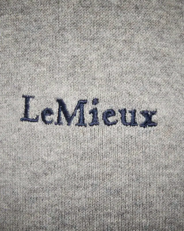 LeMieux Mens Grey Crew Neck Jumper. Cashmere blend. Embroidered logo.