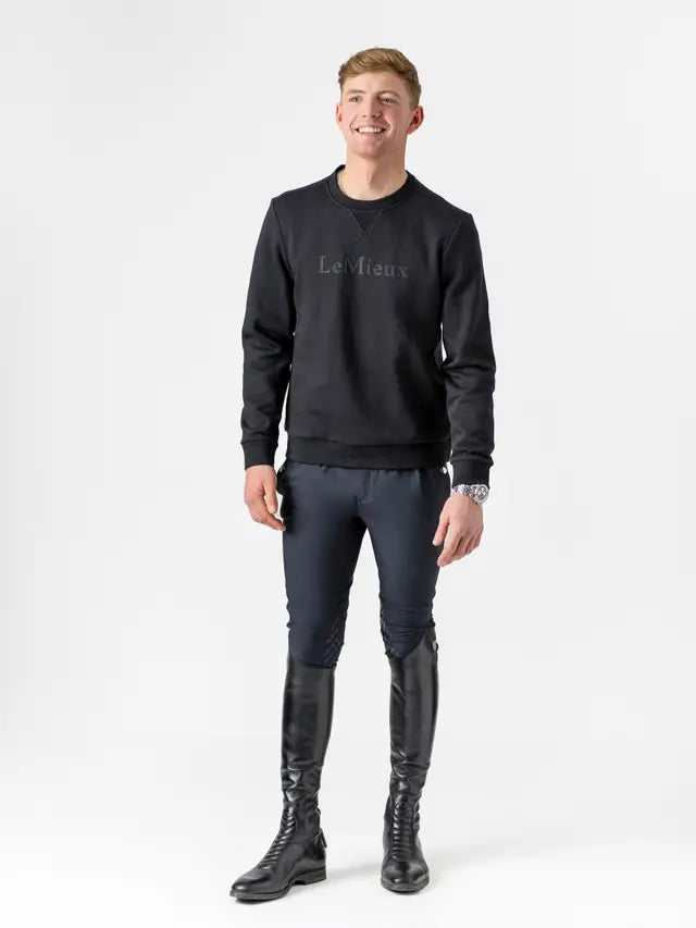 LeMieux Mens Elite Crew Sweatshirt Black