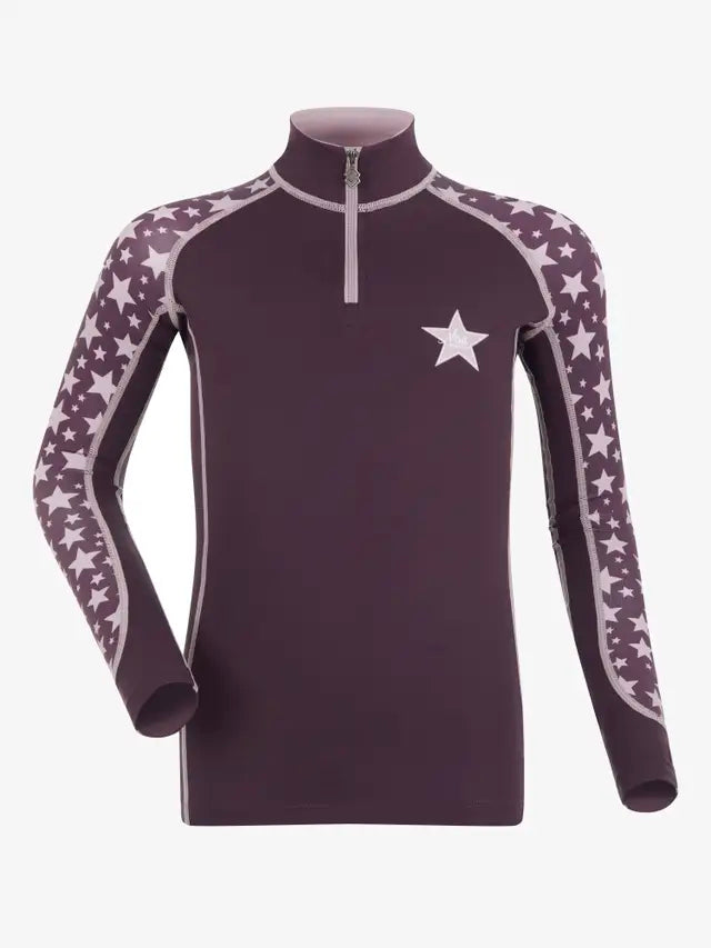 Lemieux Mini Fig Base Layer: Child's Equestrian Long Sleeve Top with Star Pattern