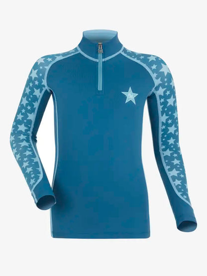 Lemieux Mini Base Layer Marine - Kids Riding Apparel, Long Sleeve Top with Stars