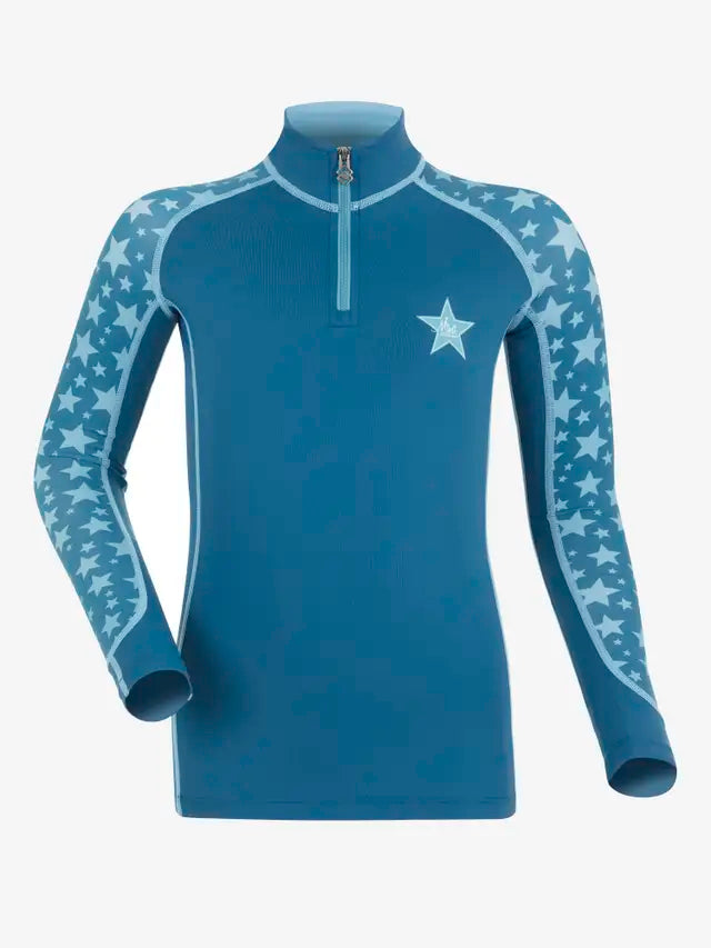 Lemieux Mini Base Layer Marine - Kids Riding Apparel, Long Sleeve Top with Stars