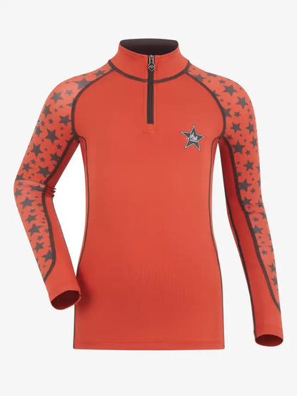 Lemieux Mini Sienna Base Layer - Sienna Kids Riding Shirt, Long Sleeve, Star Print. Equiflair UK