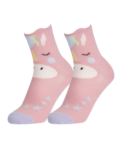 LEMIEUX Unicorn Socks - Kids 2 Pack. Cute equestrian-inspired design, comfortable cotton blend. Perfect socks for kids.