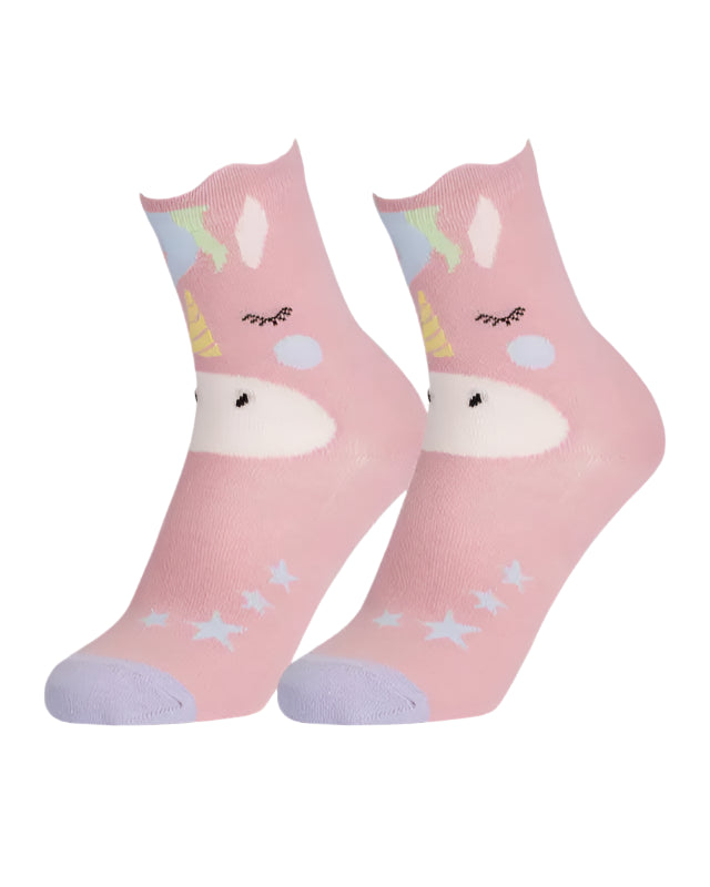 LEMIEUX Unicorn Socks - Kids 2 Pack. Cute equestrian-inspired design, comfortable cotton blend. Perfect socks for kids.
