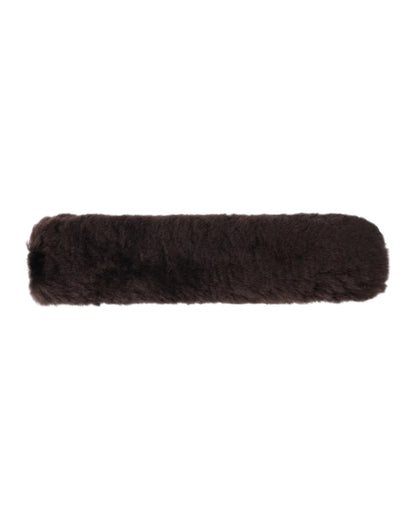 LEMIEUX SIMUWOOL Brown Noseband Cover - Faux Lambskin for Horse Bridle Nose Protection & Comfort