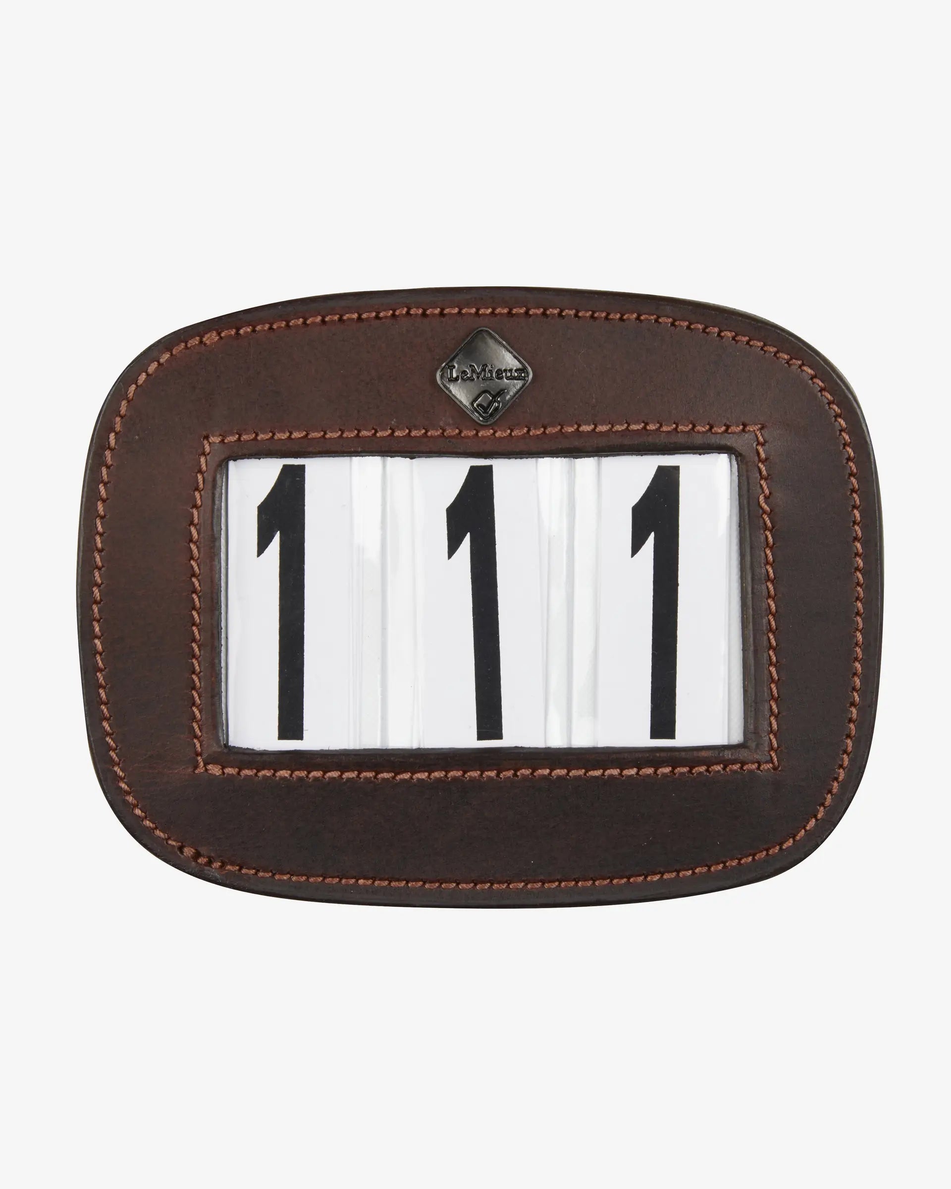 LeMieux Brown Leather Saddle Number Holder - Competition Number Display