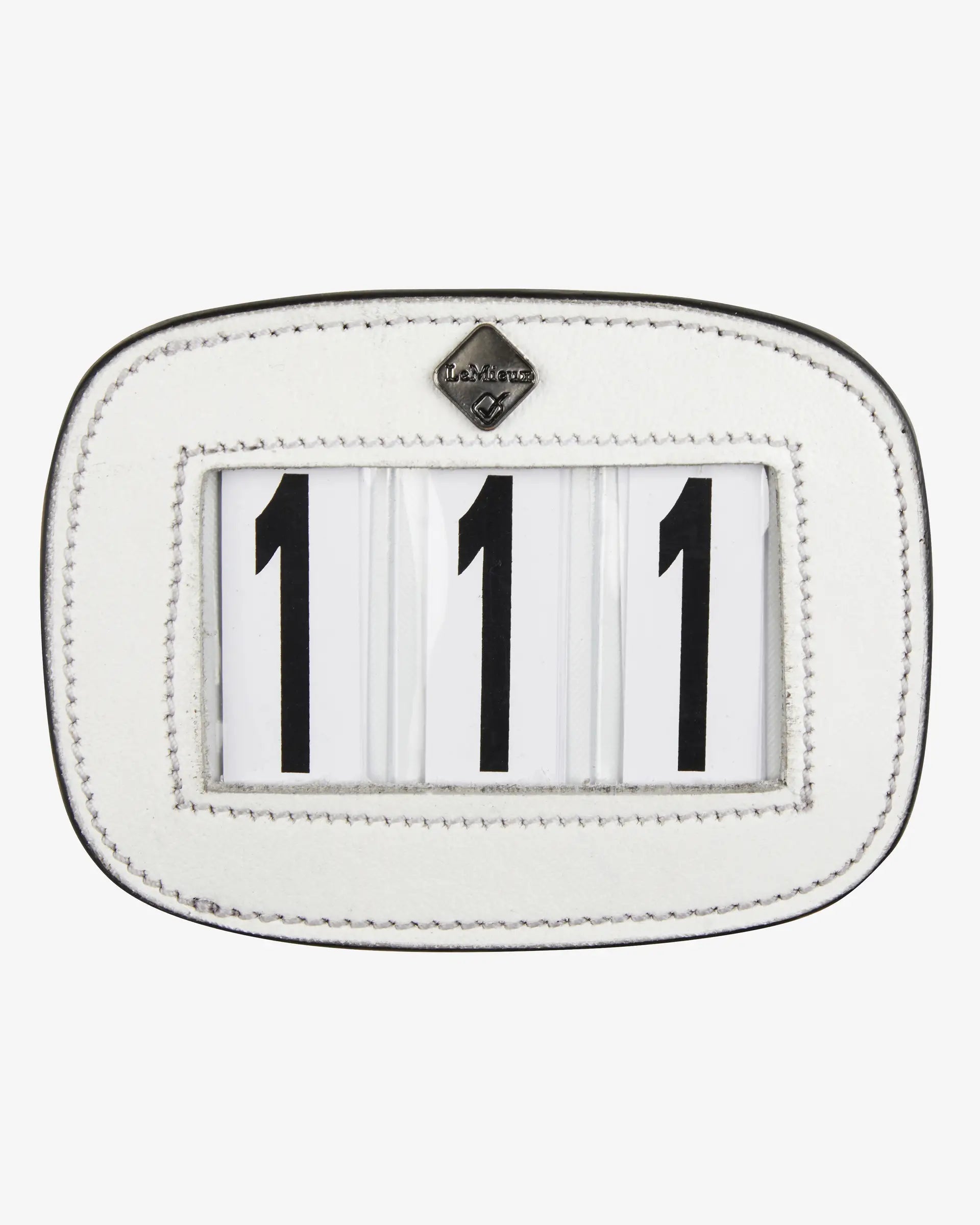 LeMieux White Saddle Number Holder 111 | Horse Show Competition Accessory