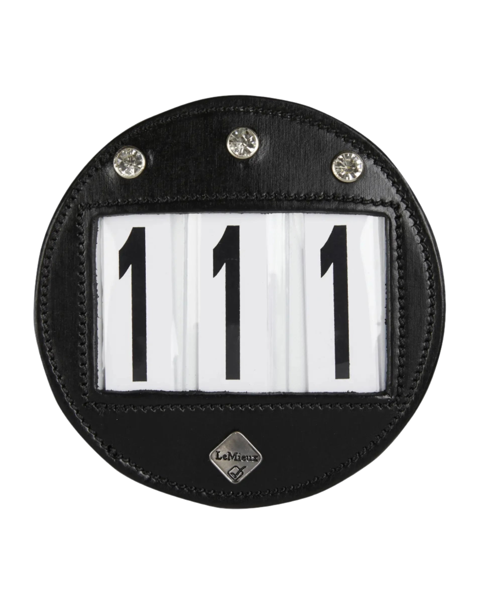 LeMieux Black Diamante Bridle Number Holder | Equestrian Competition Gear