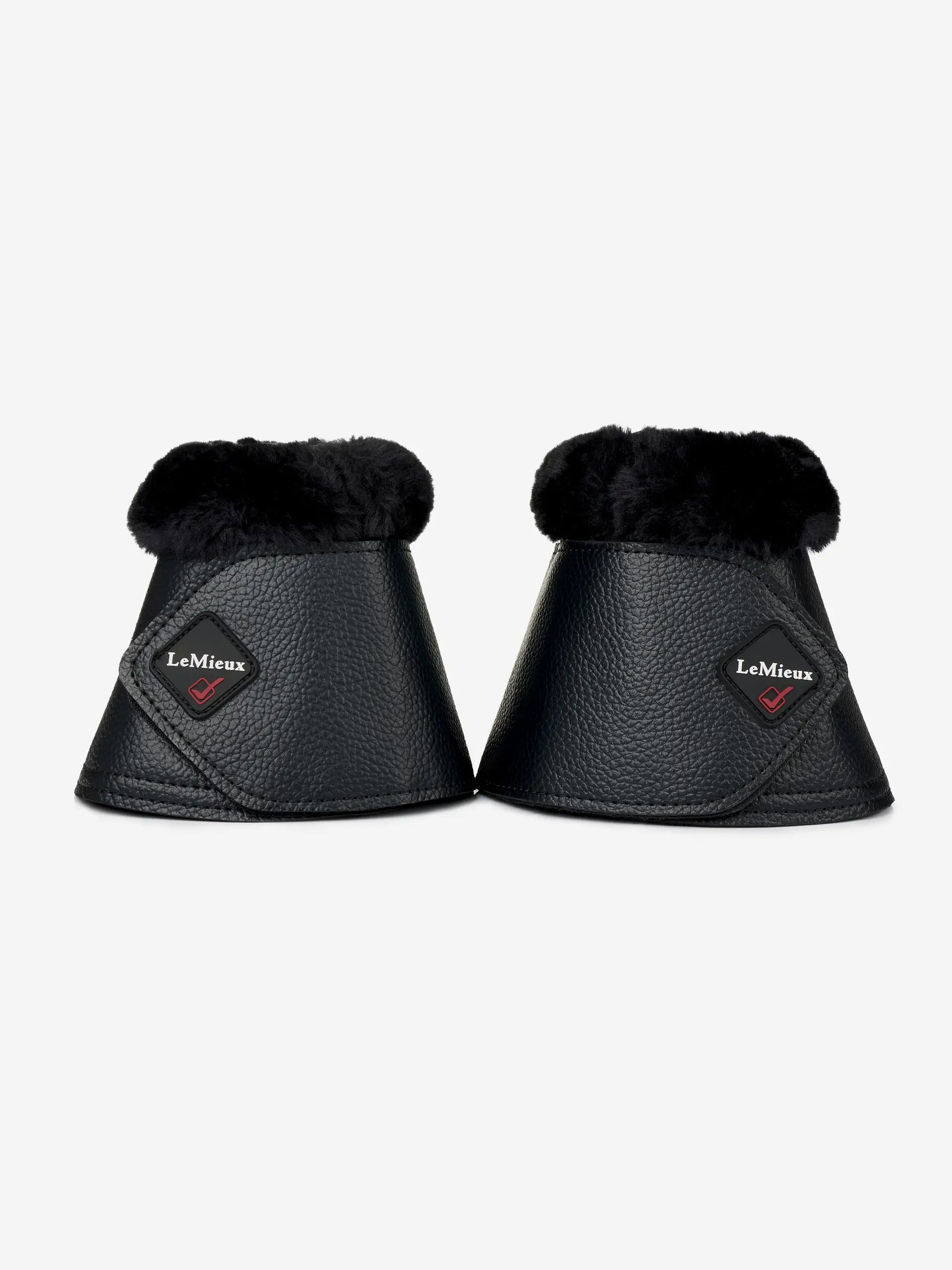 LeMieux Black Fleece Overreach Boots - Horse Leg Protection, Equestrian Gear, No-Rub Comfort