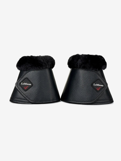 LeMieux Black Fleece Overreach Boots - Horse Leg Protection, Equestrian Gear, No-Rub Comfort