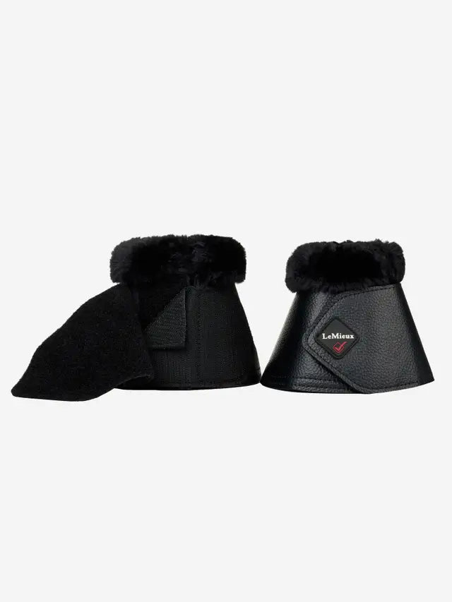 LEMIEUX Black Fleece Collar Over Reach Boots | Equestrian Horse Protection | Equiflair Saddlery