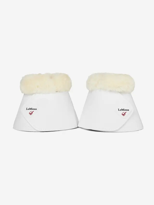 LeMieux White Fleece Overreach Boots | Horse Riding Protection | Equiflair