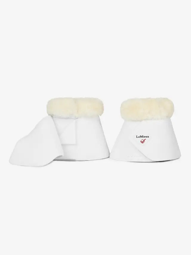 LeMieux White Fleece WrapAround Overreach Boots: Horse Riding Protection, Comfortable Fit. Equiflair Equestrian Gear