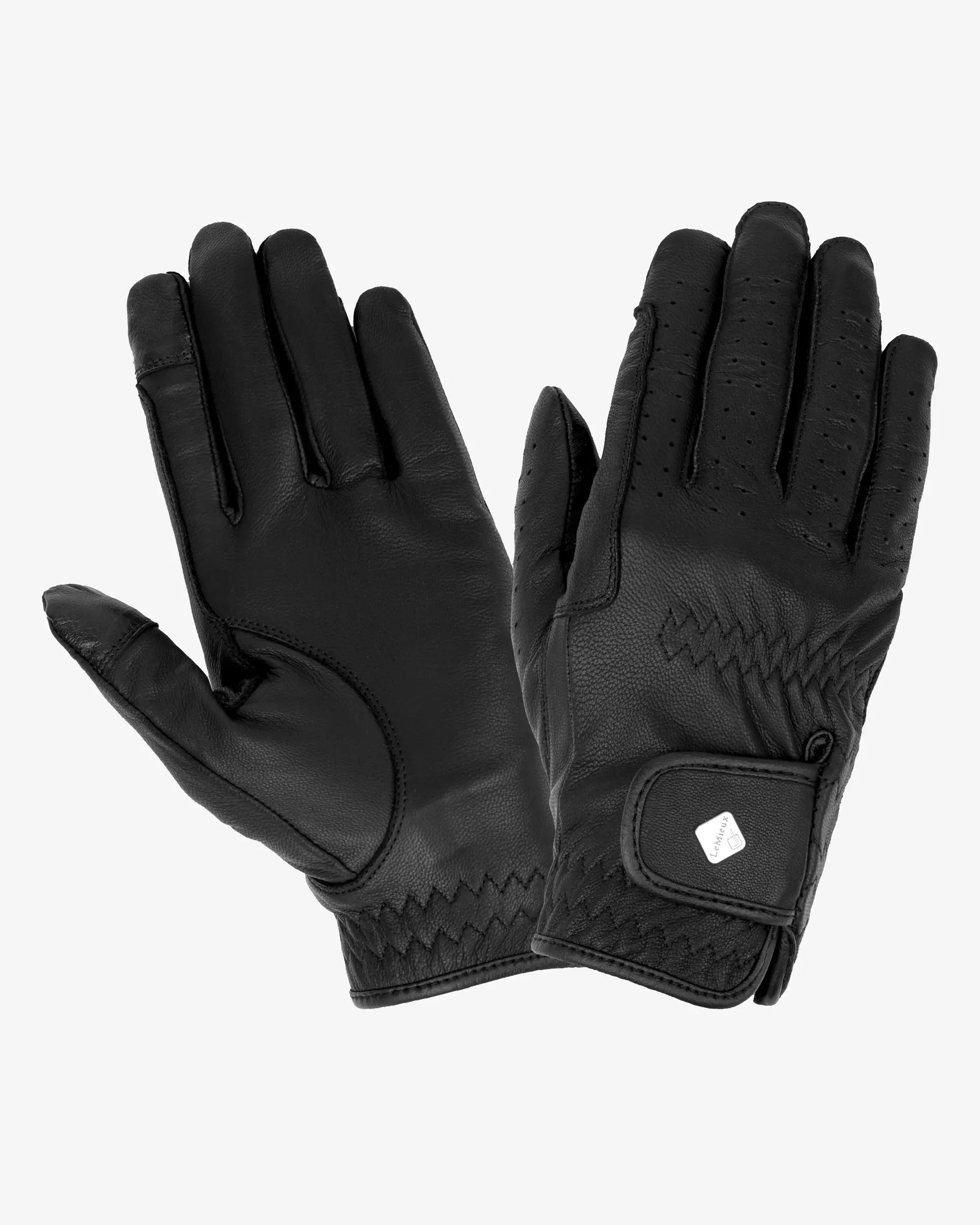 LEMIEUX Classic Leather Riding Gloves Black - Equestrian Leather Gloves