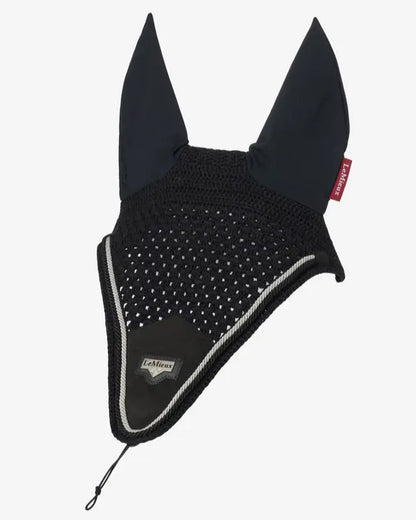 LEMIEUX Puissance Fly Hood Black - Horse Ear Net with Extended Shape & Secure Fit for Dust & Fly Protection | Equine Riding Gear