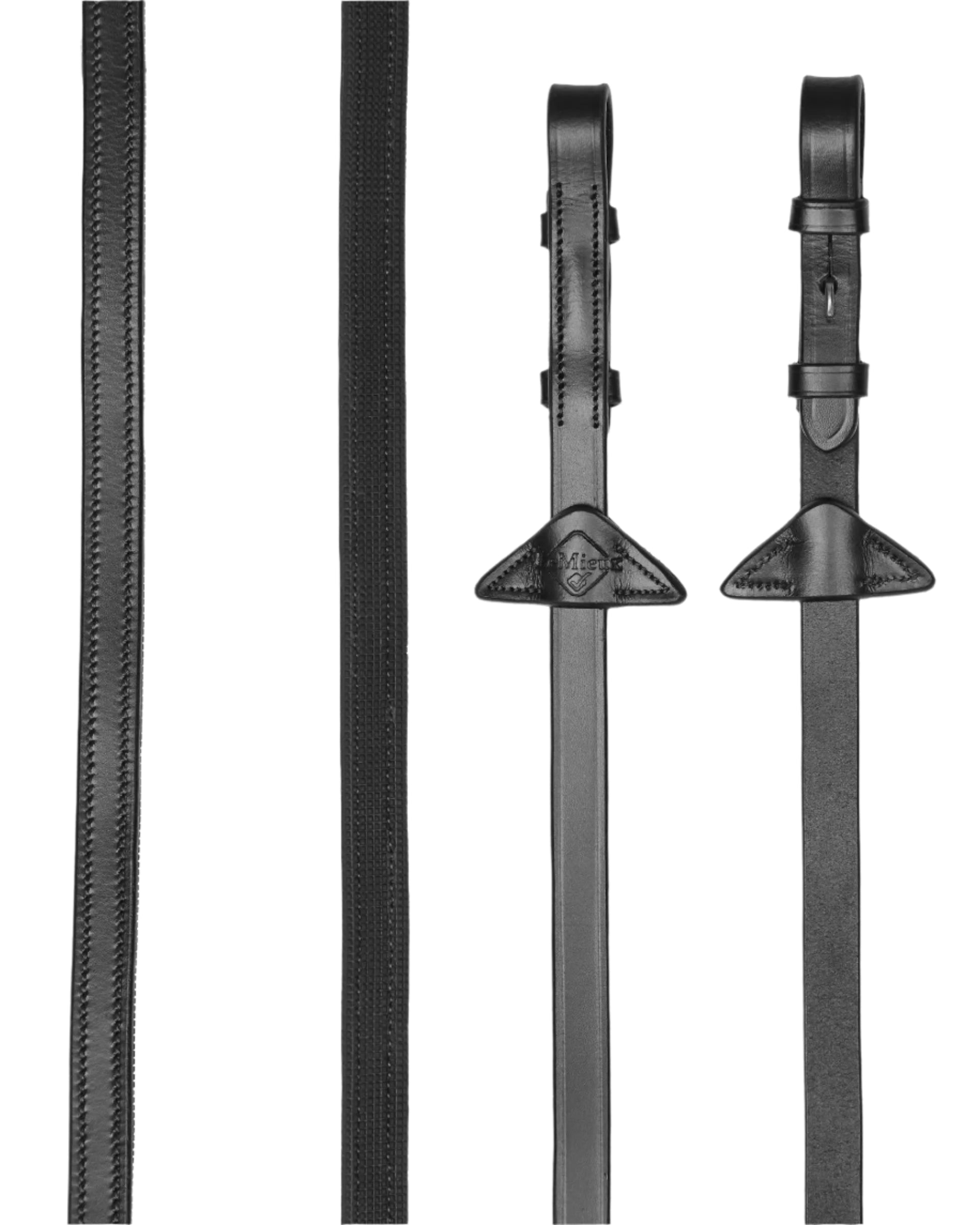 LeMieux Rubber Half lined Reins Black/Silver