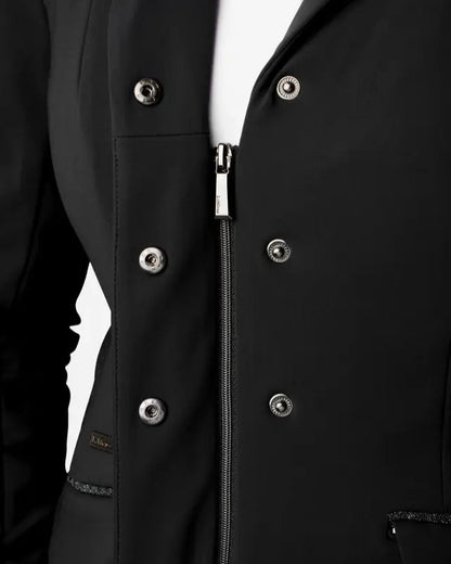 LeMieux Dynamique Black Show Jacket: Stylish Equestrian Apparel by Equiflair. Perfect for Competition Riders.